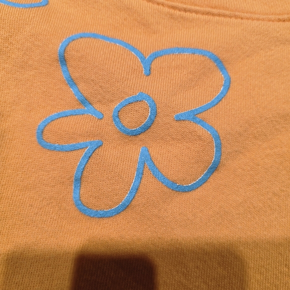 BUCKETLIST Orange Sweater with Blue Floral Design - Picture 3 of 5